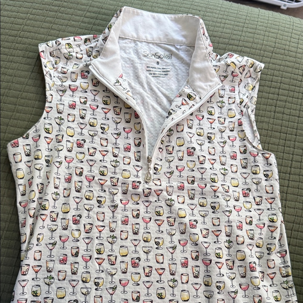 Soleil Sleeveless Cocktail Print Top